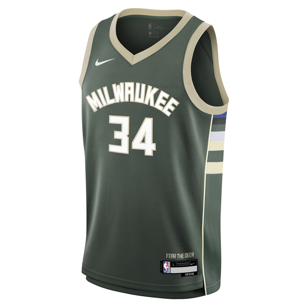 NBA Milwaukee Bucks Giannis Antetokounmpo Youth Nike Icon Swingman Jersey