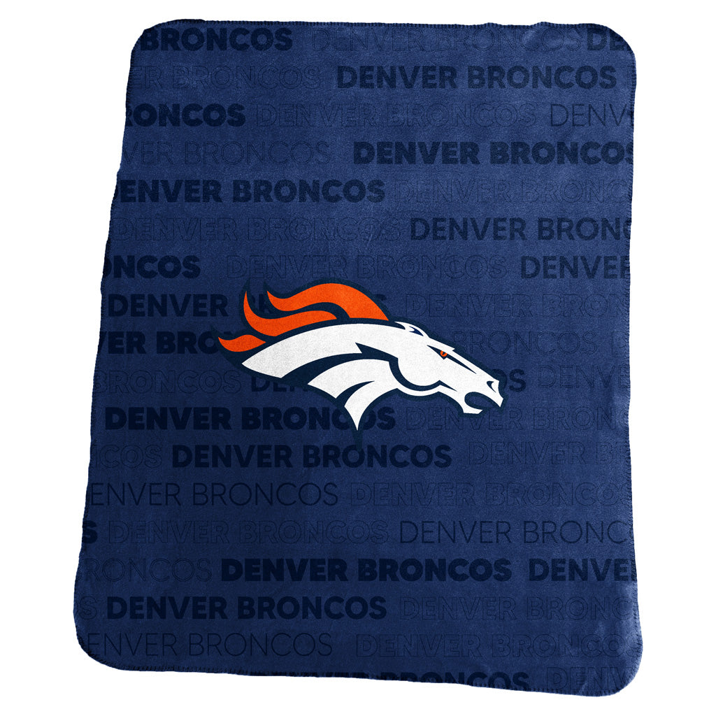 NFL Denver Broncos Logo Brands 50x60 Classic Fleece Blanket