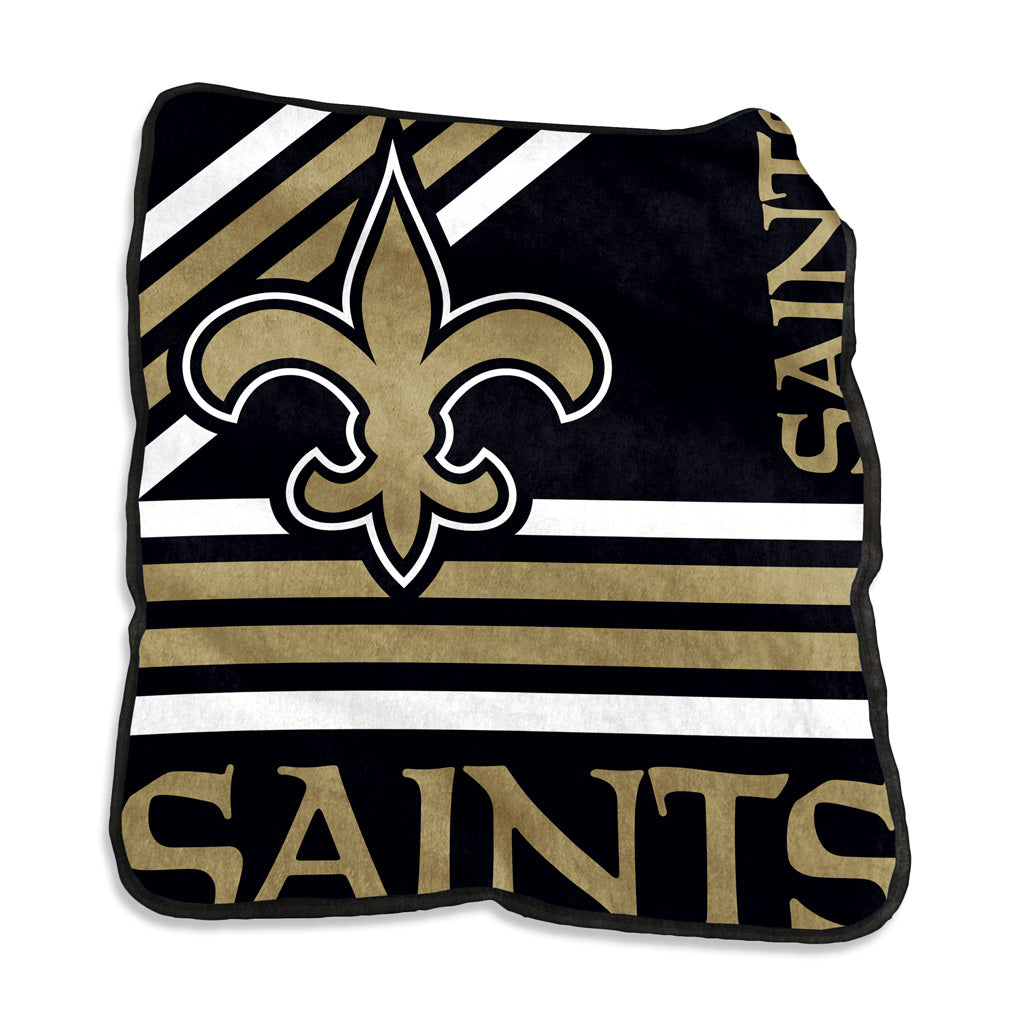 NFL New Orleans Saints Logo Brands 50x60 Raschel Blanket