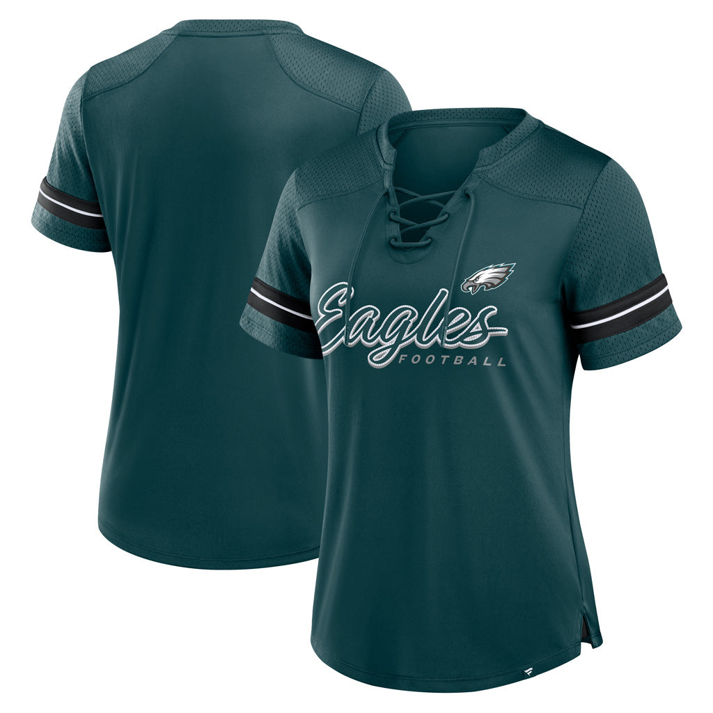 NFL Philadelphia Eagles Fanatics Women&#39;s Play Script Lace-Up Top