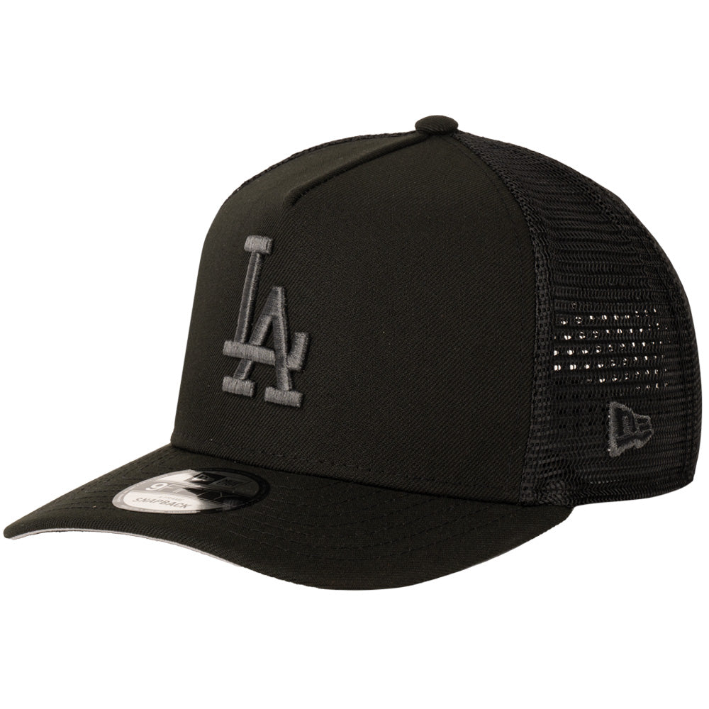 MLB Los Angeles Dodgers New Era Black Pearl A-Frame 9FIFTY Trucker Snapback Hat