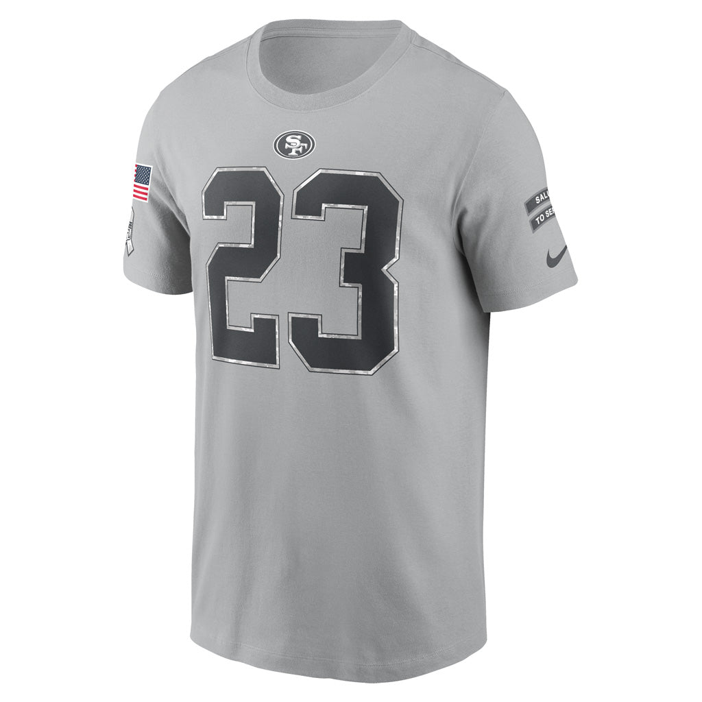 NFL San Francisco 49ers Christian McCaffrey 2024 Salute to Service Name &amp; Number Tee