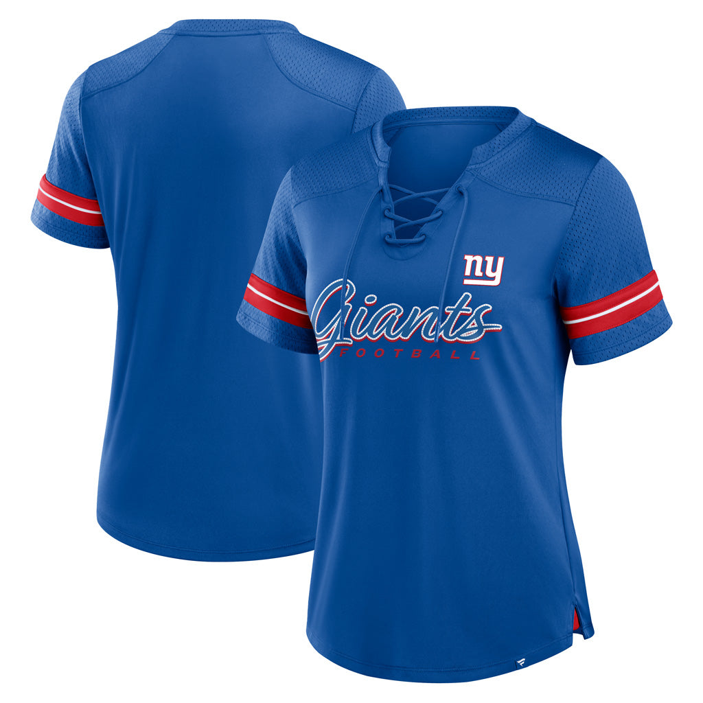 NFL New York Giants Fanatics Women&#39;s Play Script Lace-Up Top