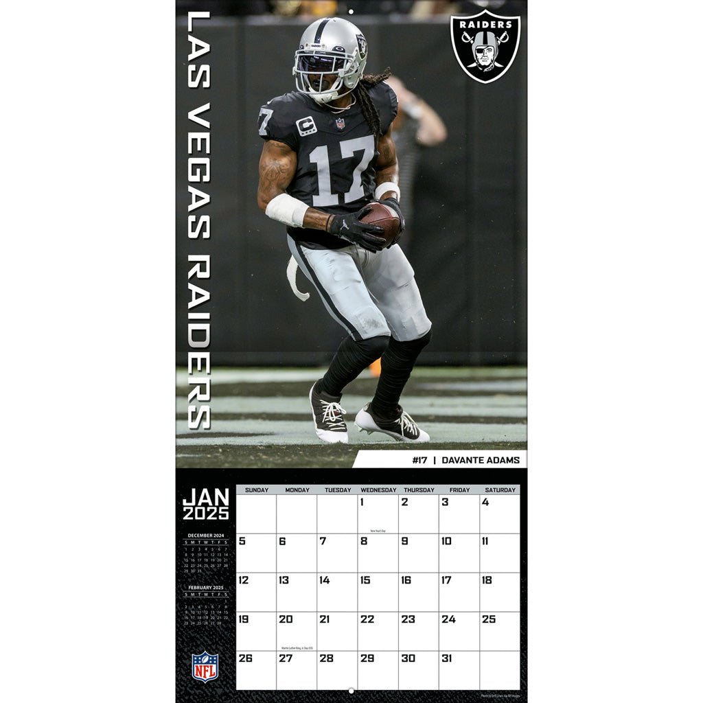 NFL Las Vegas Raiders 2024-2025 12&quot; x 12&quot; Team Wall Calendar