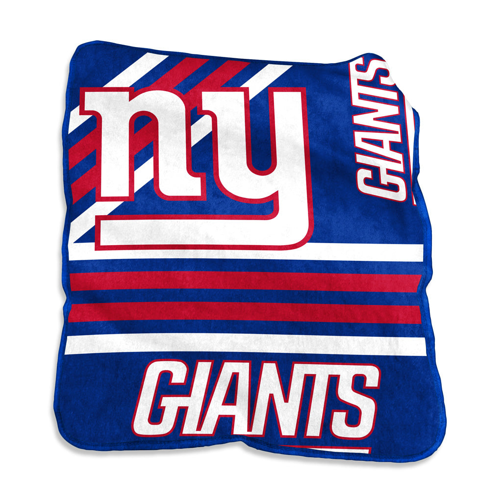 NFL New York Giants Logo Brands 50x60 Raschel Blanket