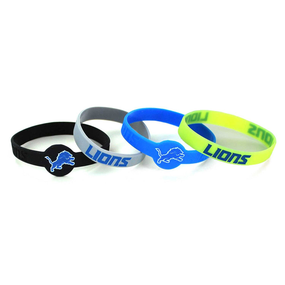 NFL Detroit Lions Aminco 4-Pack Silicone Bracelet Bands