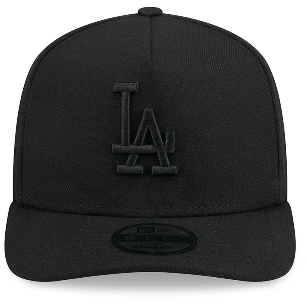 MLB Los Angeles Dodgers New Era Black On Black 9FIFTY A-Frame Hat