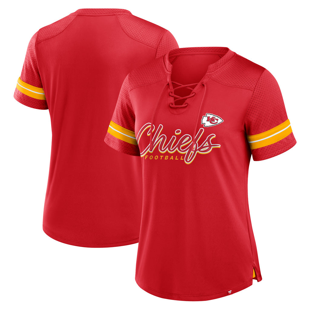 NFL Kansas City Chiefs Fanatics Women&#39;s Play Script Lace-Up Top