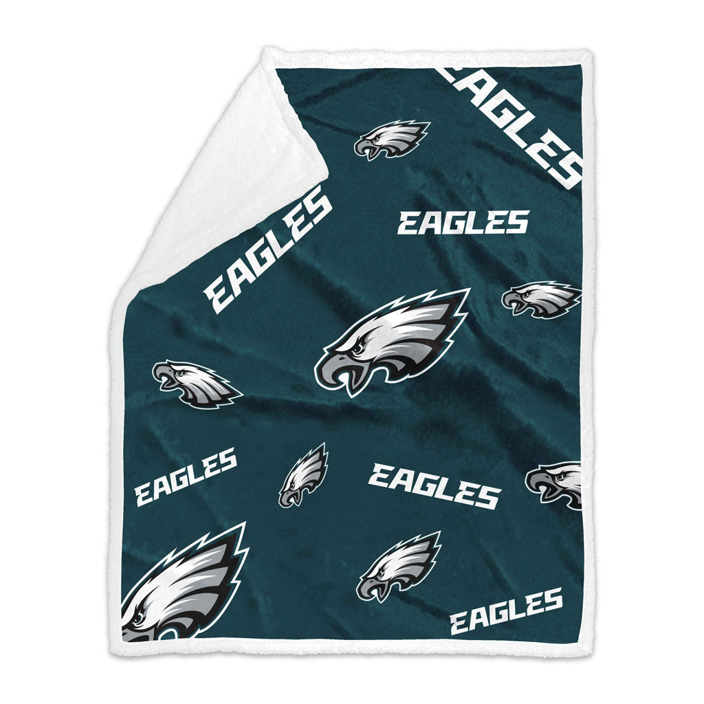 NFL Philadelphia Eagles Logo Brands 50x60 Sherpa