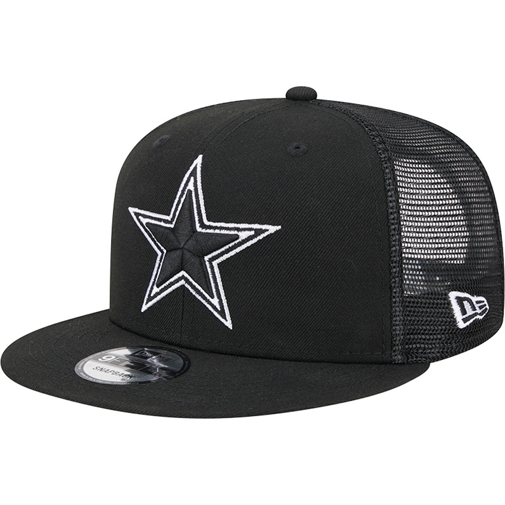 NFL Dallas Cowboys New Era Black &amp; White Trucker 9FIFTY Snapback