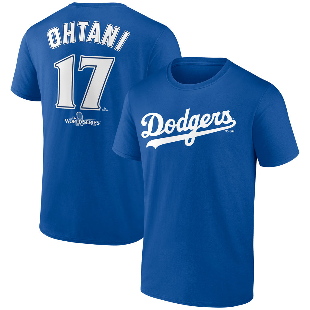 MLB Los Angeles Dodgers Shohei Ohtani Fanatics 2024 World Series Name &amp; Number T-Shirt