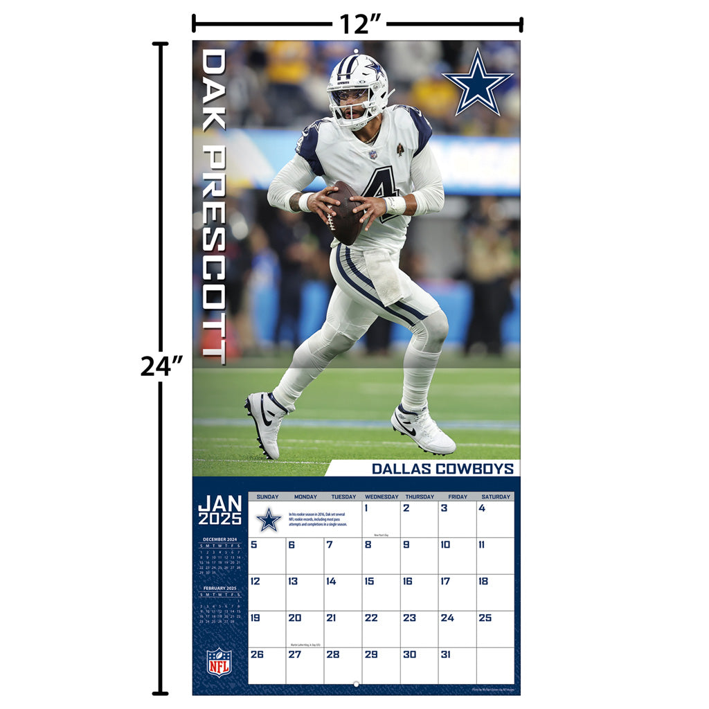 NFL New England Patriots 2024-2025 12&quot; x 12&quot; Team Wall Calendar