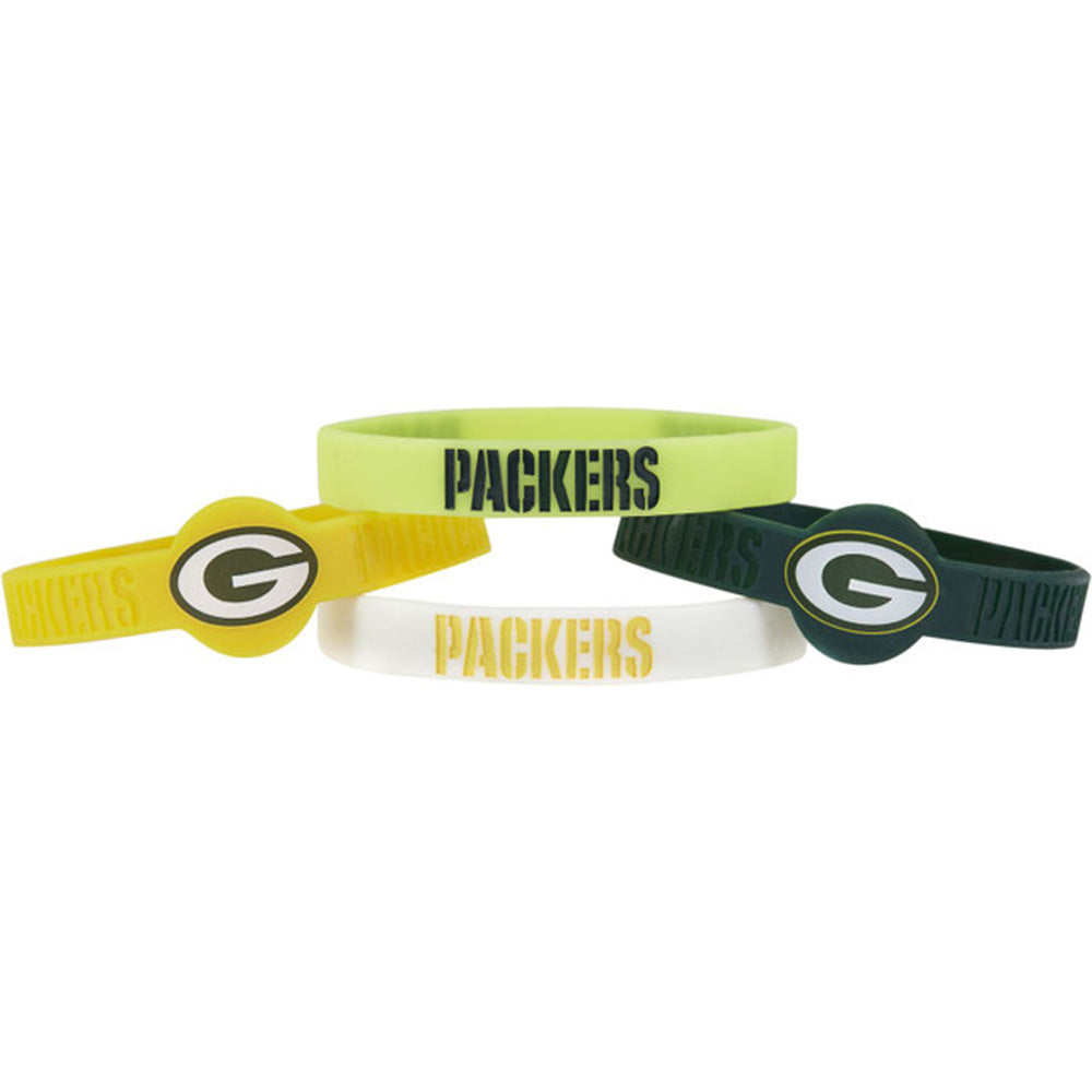 NFL Green Bay Packers Aminco 4-Pack Silicone Bracelet Bands