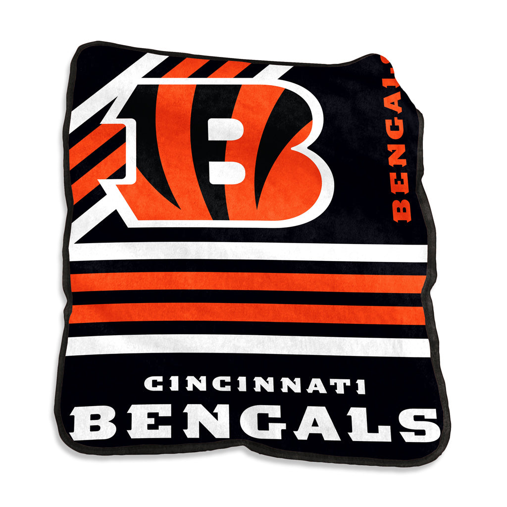 NFL Cincinnati Bengals Logo Brands 50x60 Raschel Blanket