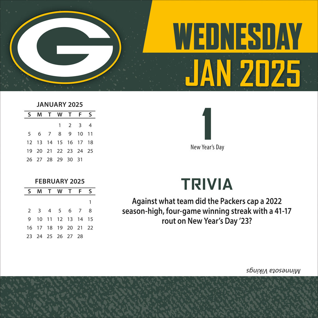 NFL Green Bay Packers 2024-2025 Boxed Calendar