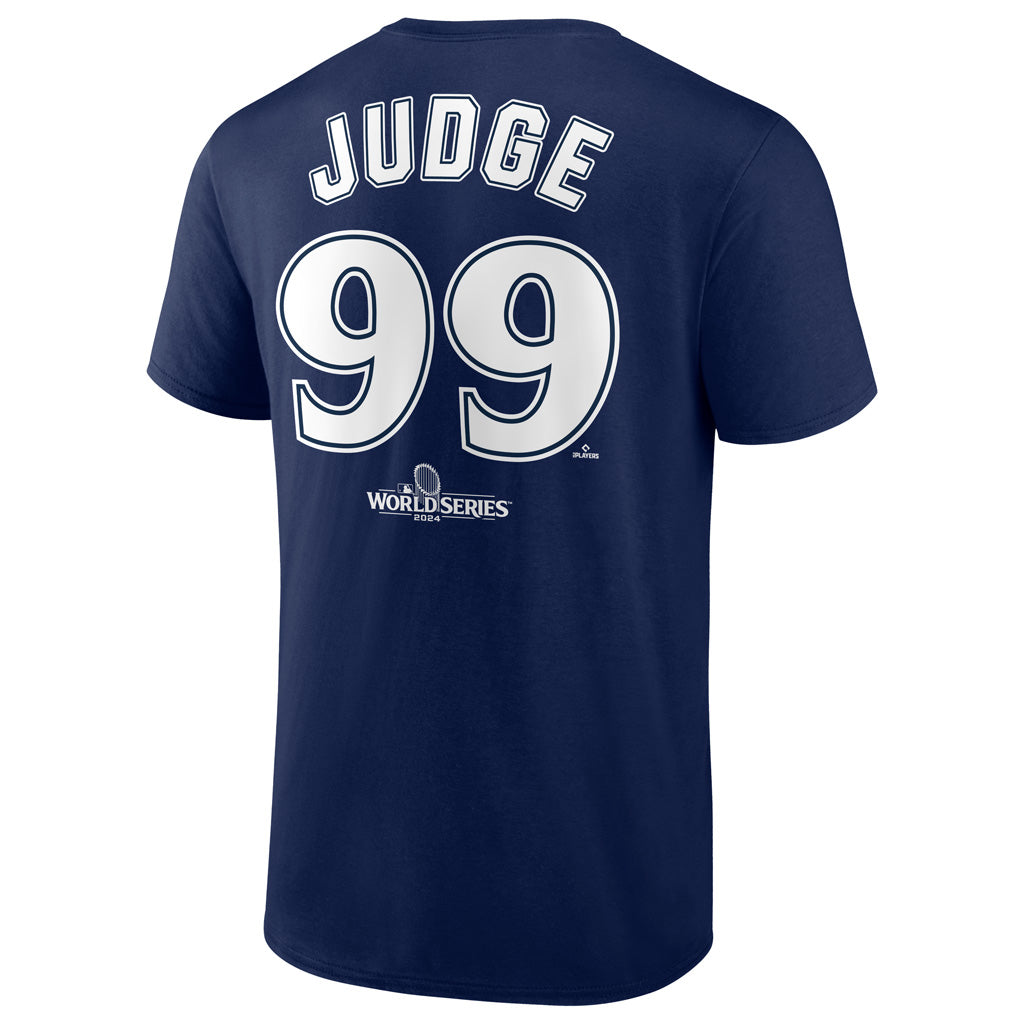 MLB New York Yankees Aaron Judge Fanatics 2024 World Series Name &amp; Number T-Shirt