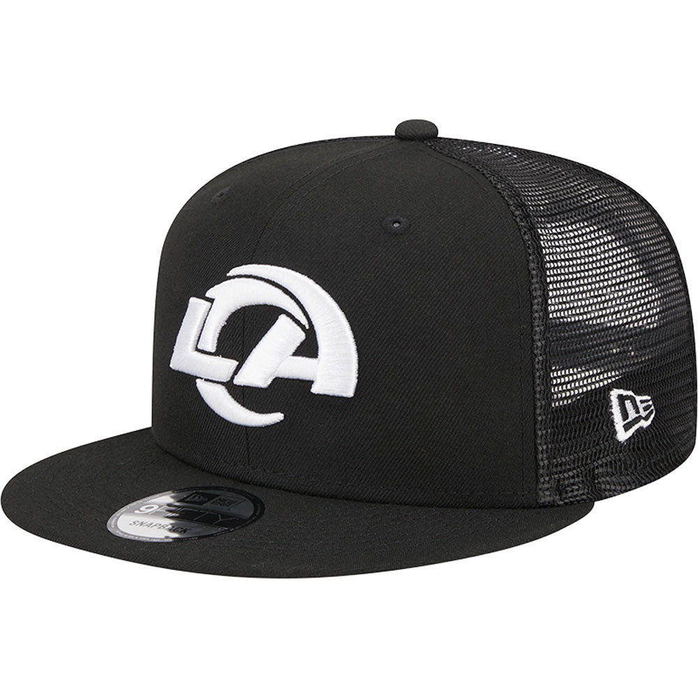 NFL Los Angeles Rams New Era Black &amp; White Trucker 9FIFTY Snapback