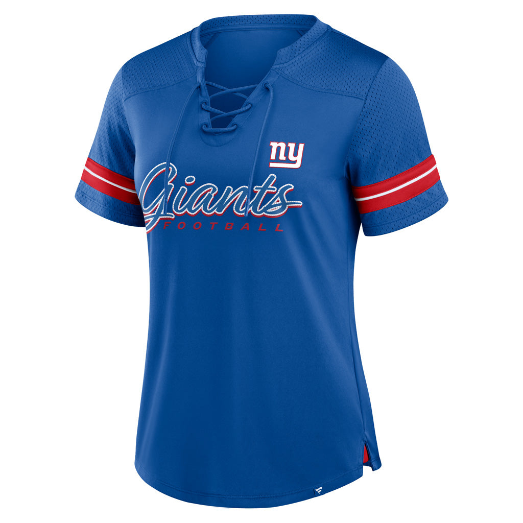 NFL New York Giants Fanatics Women&#39;s Play Script Lace-Up Top