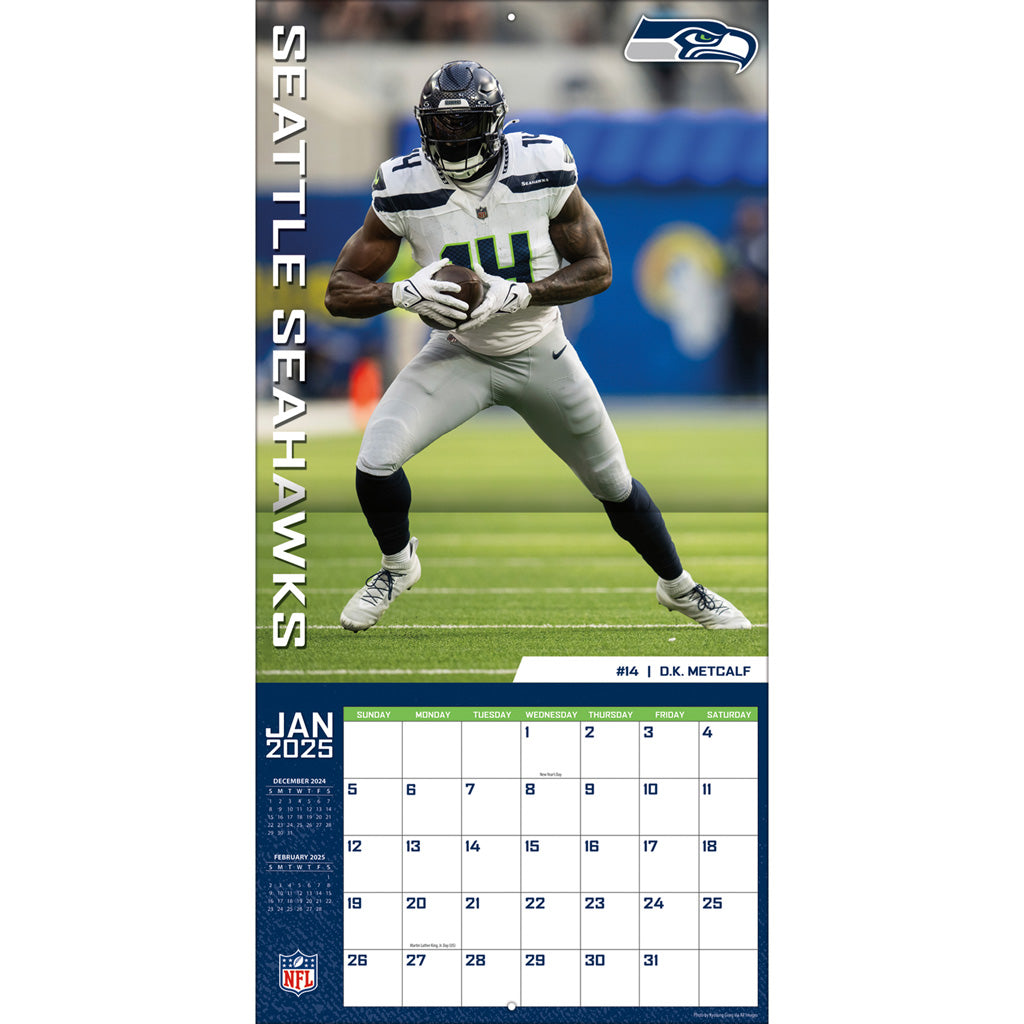 NFL Seattle Seahawks 2024-2025 12&quot; x 12&quot; Team Wall Calendar