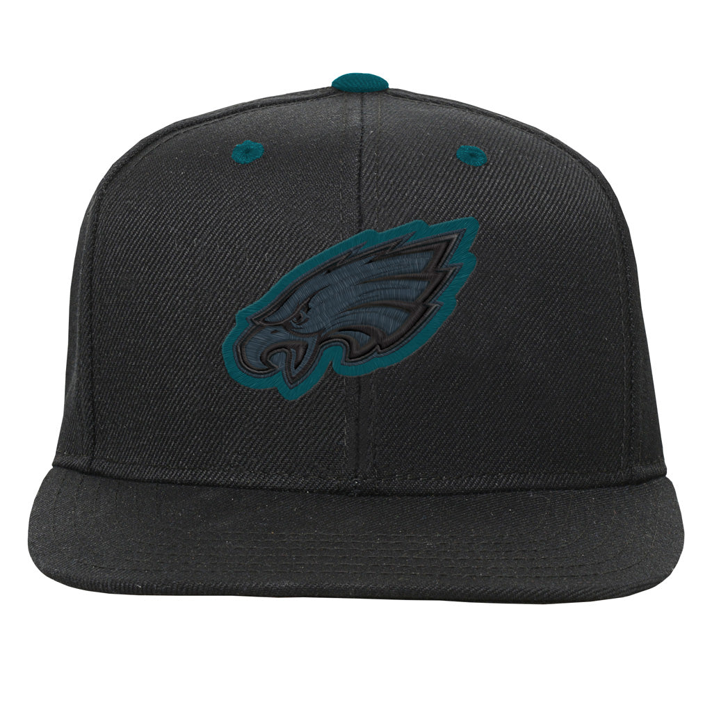 NFL Philadelphia Eagles Youth Outerstuff Team Color Pop Flatbrim Adjustable Snapback Hat