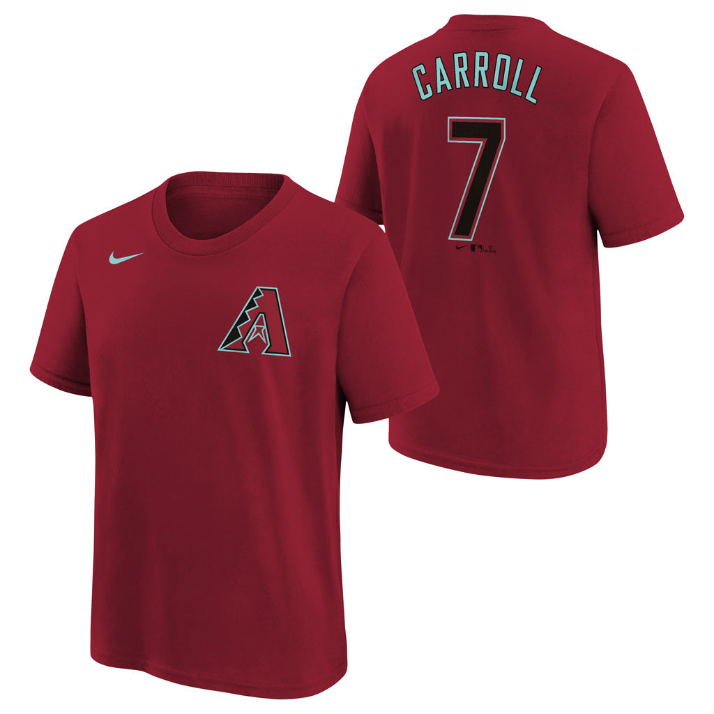 MLB Arizona Diamondbacks Corbin Carroll Youth Fuse Alternate Name &amp; Number Tee