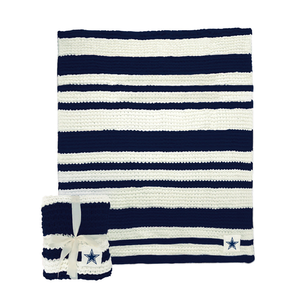 NFL Dallas Cowboys Logo Brands Cable Knit Throw Blanket