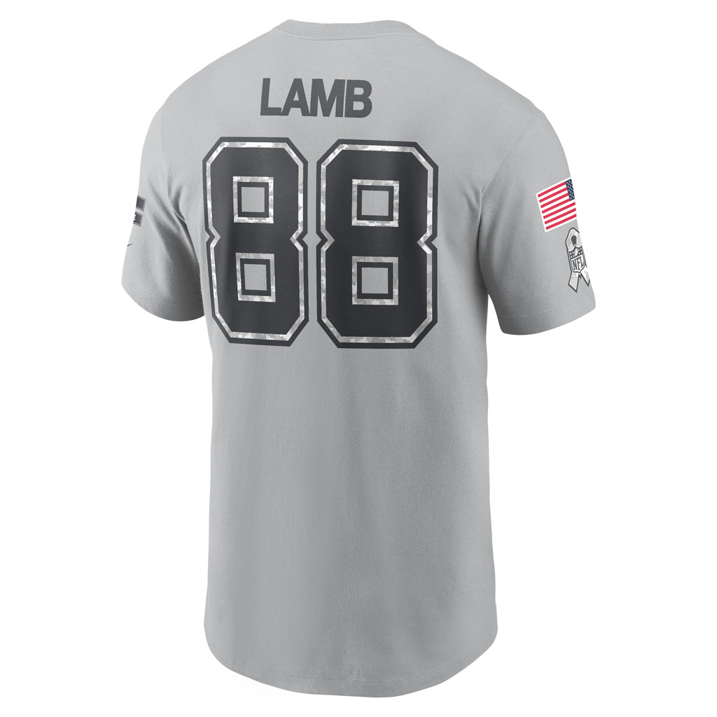 NFL Dallas Cowboys Ceedee Lamb Nike 2024 Salute to Service Name &amp; Number Short Sleeve T-Shirt