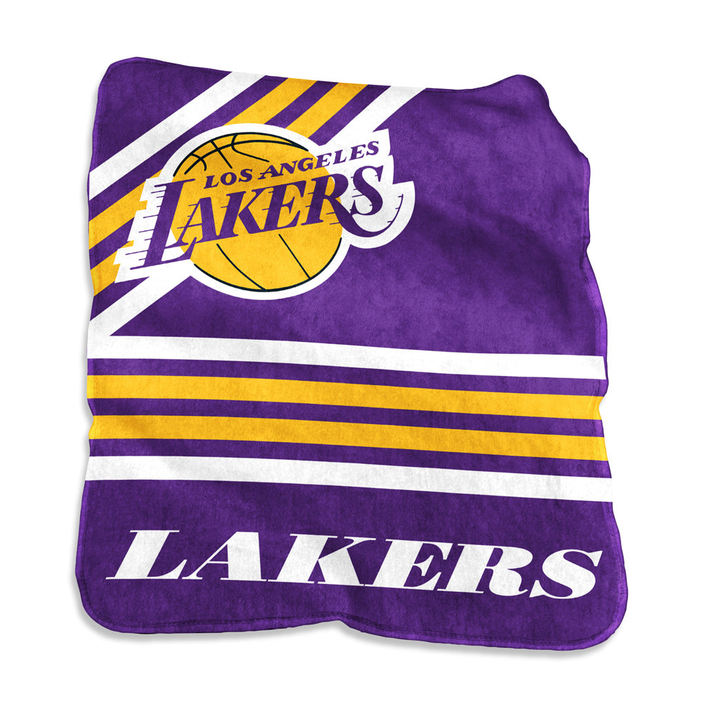 NBA Los Angeles Lakers Logo Brands 50x60 Raschel Blanket