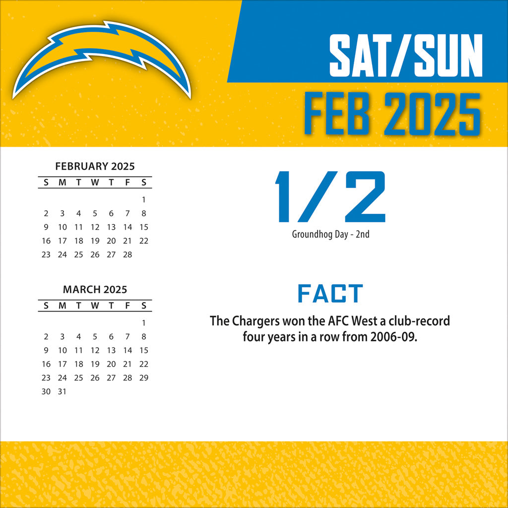 NFL Los Angeles Chargers 2024-2025 Boxed Calendar