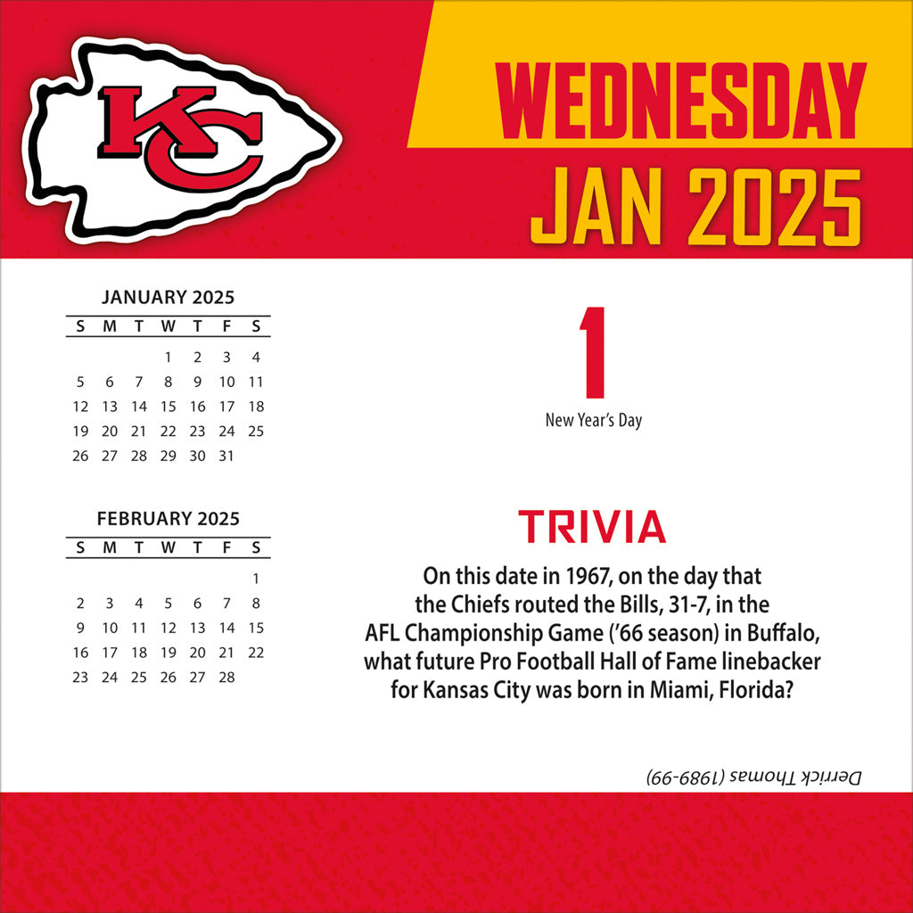 NFL Kansas City Chiefs 2024-2025 Boxed Calendar