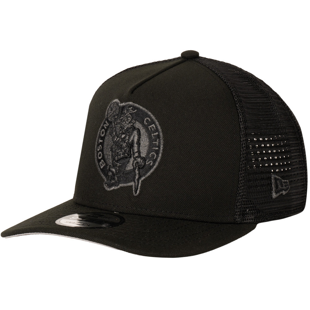 NBA Boston Celtics New Era Black Pearl A-Frame 9FIFTY Trucker Snapback