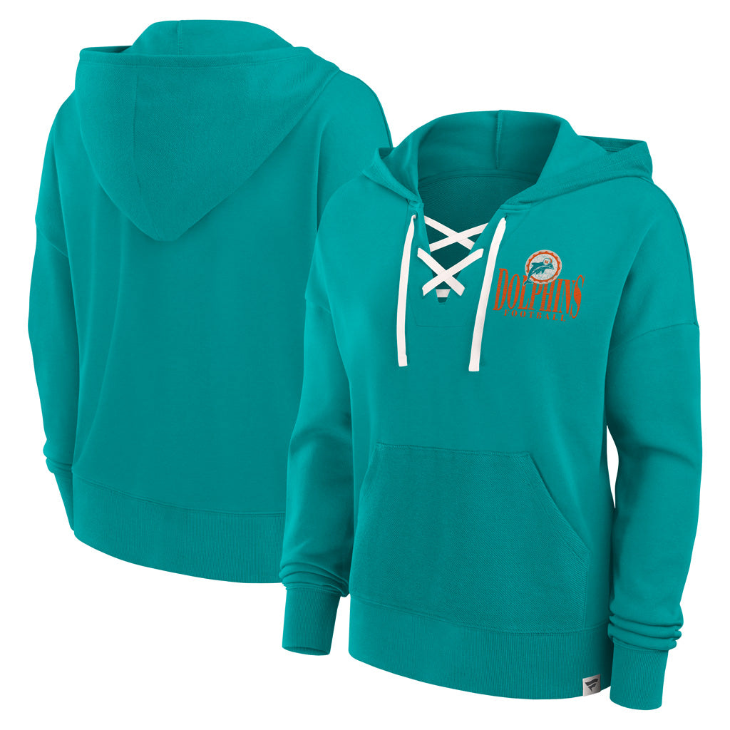 NFL Miami Dolphins Women&#39;s Fanatics Blitz Left Lace Up Hoodie