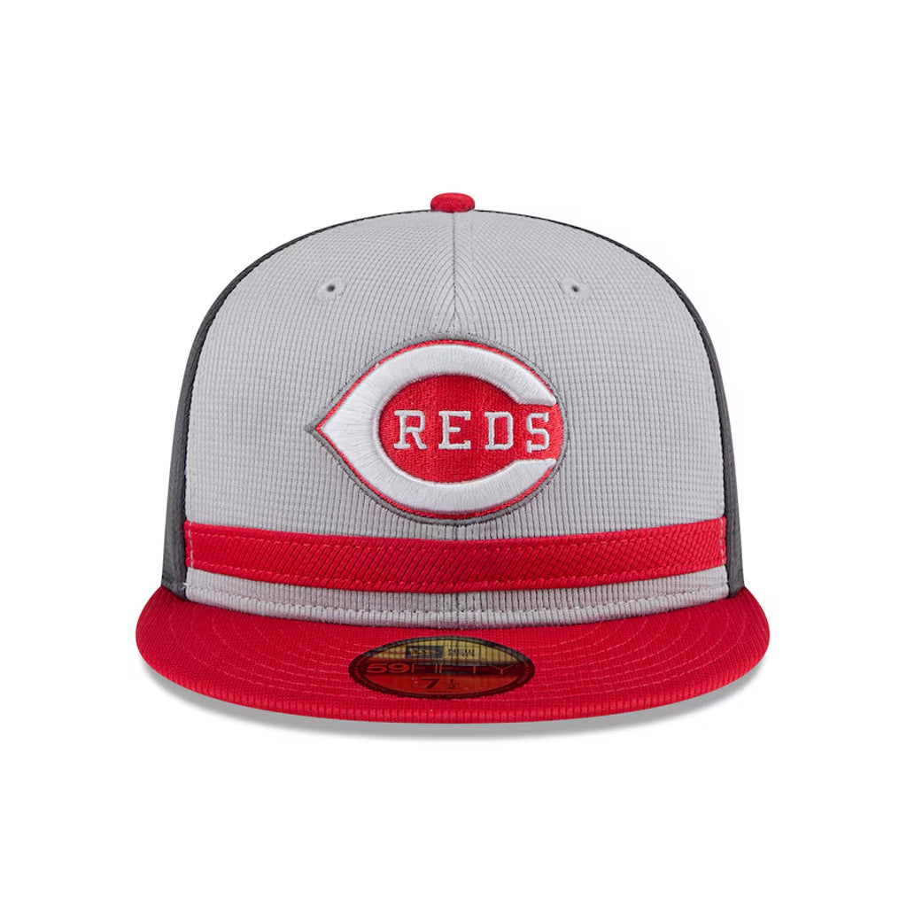 MLB Cincinnati Reds New Era 2025 Graphite Batting Practice 59FIFTY Fitted Hat - Graphite