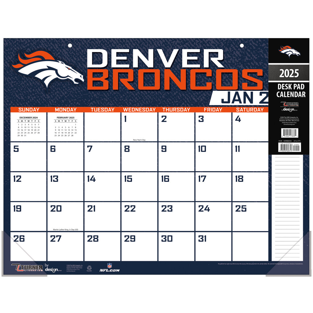 NFL Denver Broncos 2024-2025 Desk Calendar