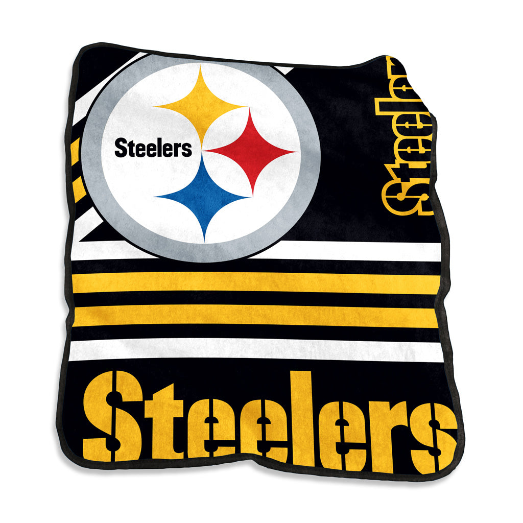 NFL Pittsburgh Steelers Logo Brands 50x60 Raschel Blanket