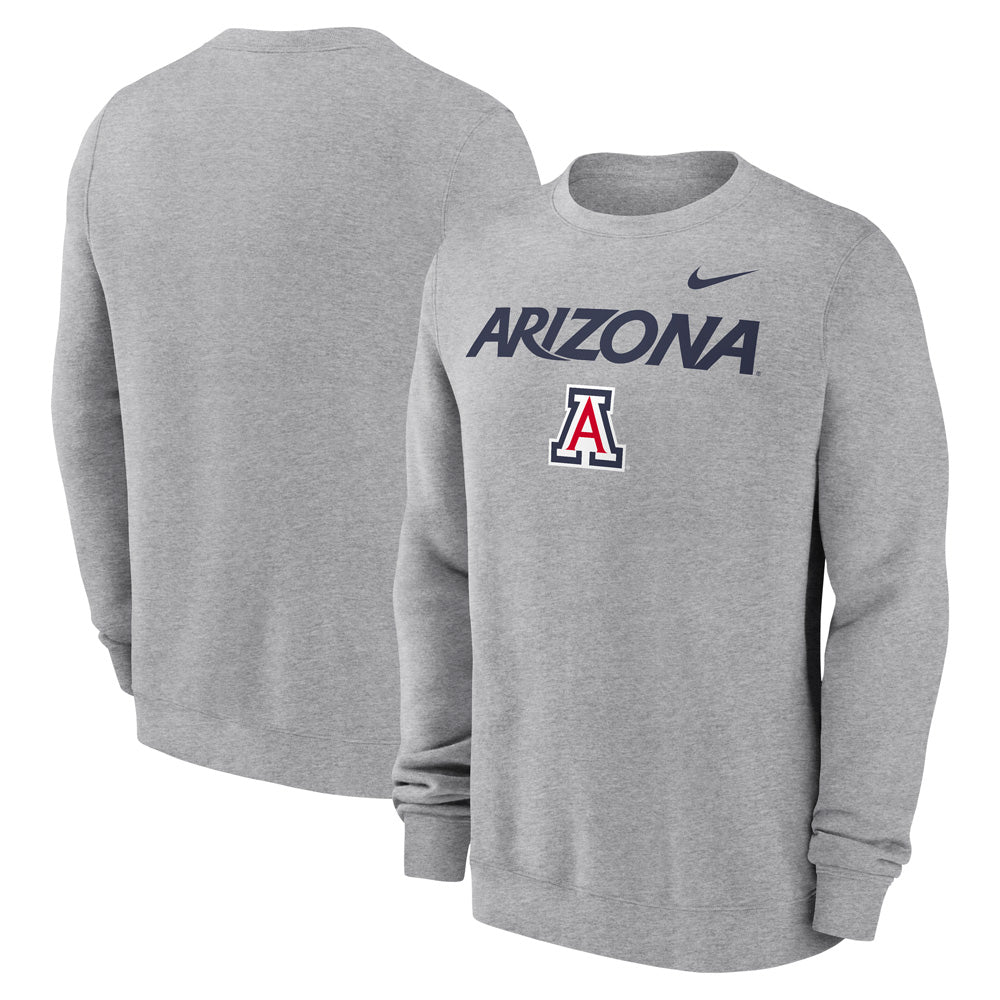 NCAA Arizona Wildcats Nike Primary Stack Fleece Crew