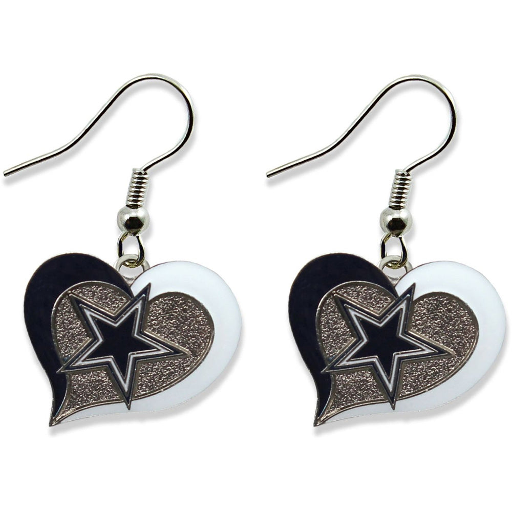 NFL Dallas Cowboys Aminco Swirl Heart Earrings