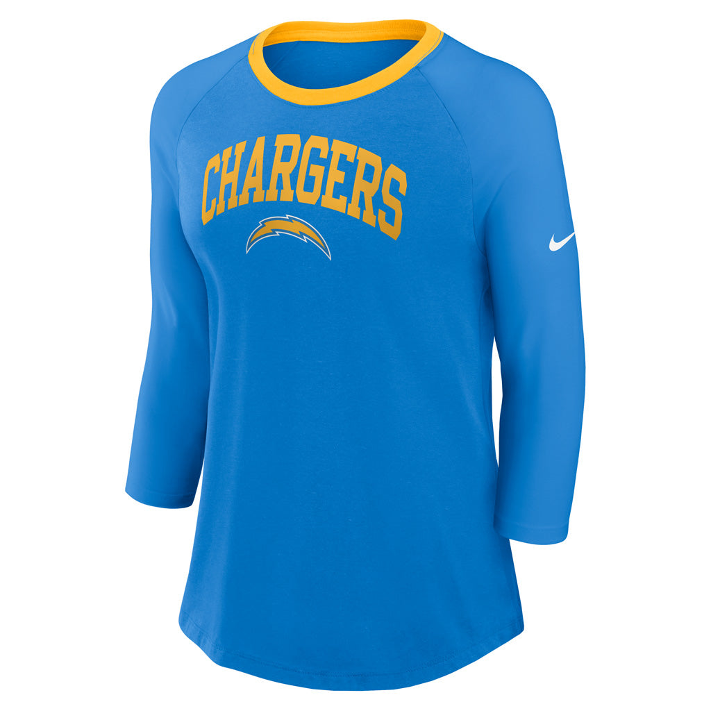 NFL Los Angeles Chargers Women&#39;s Nike Fashion 3/4 Sleeve Tee