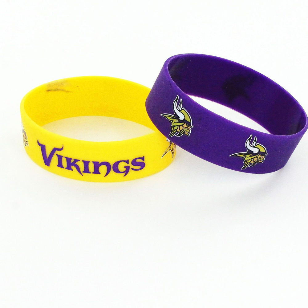 NFL Minnesota Vikings Aminco 2-Pack Wide Silicone Bracelet Bands