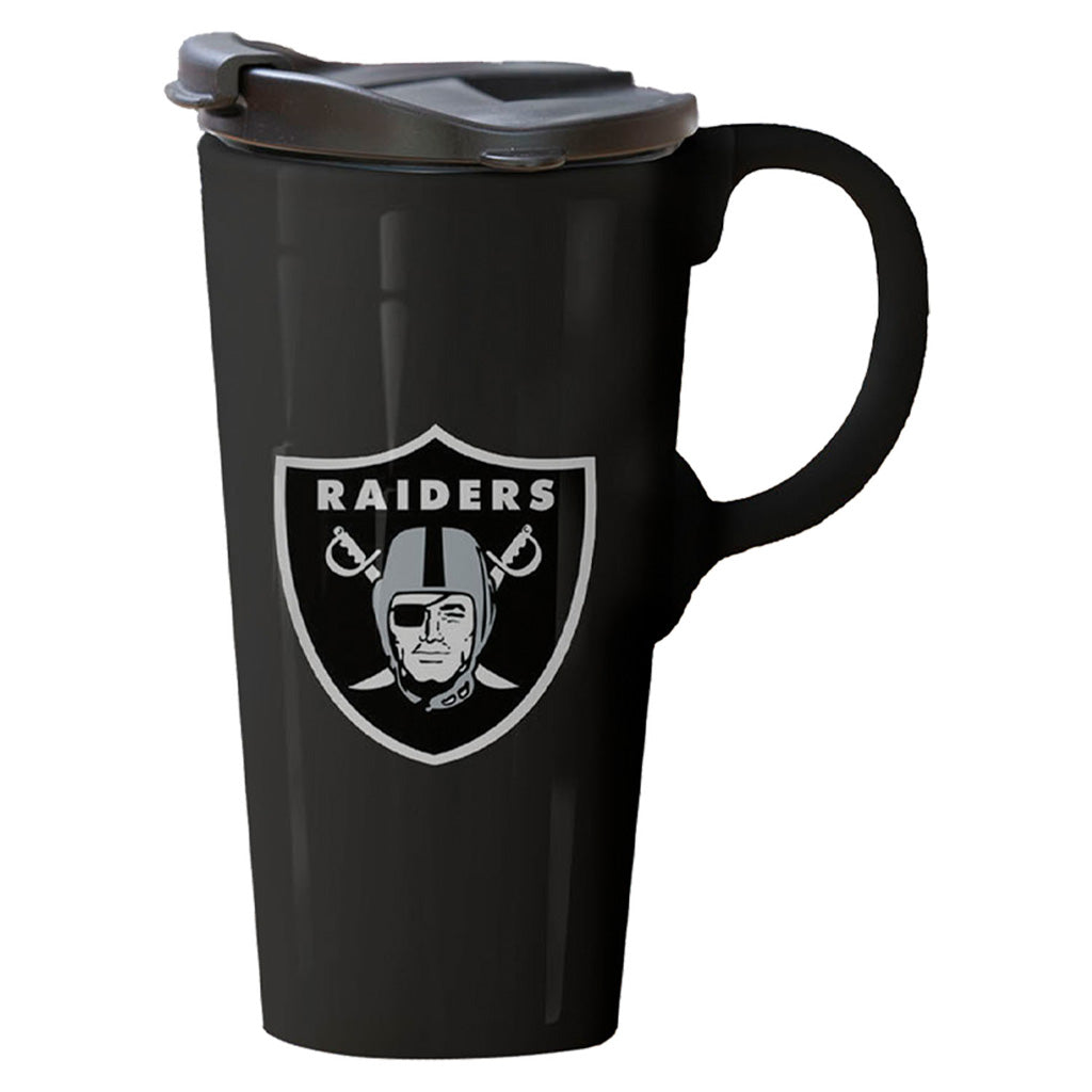 NFL Las Vegas Raiders Evergreen 17oz Boxed Travel Latte Mug