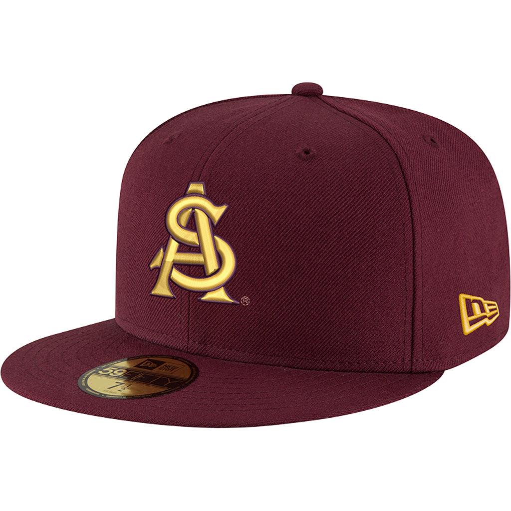 NCAA Arizona State Sun Devils New Era Team Color &quot;AS&quot; Logo 59FIFTY - Maroon