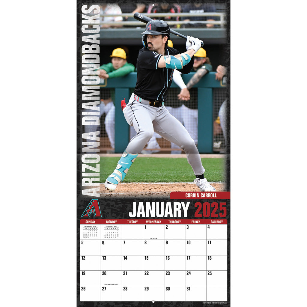 MLB Arizona Diamondbacks 2024-2025 12&quot; x 12&quot; Team Wall Calendar