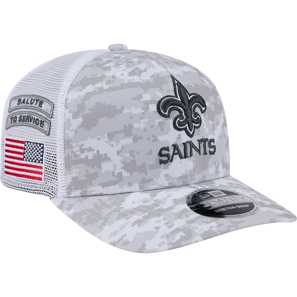 NFL New Orleans Saints New Era 2024 Salute to Service 9SEVENTY Stretch-Snapback Hat