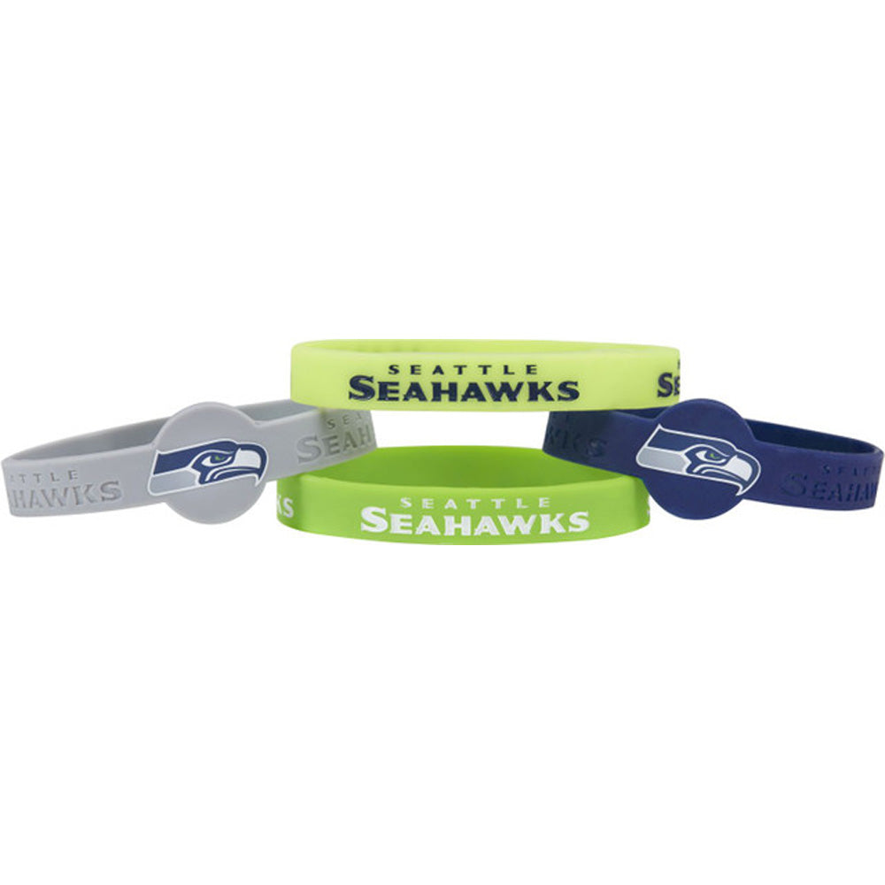 NFL Seattle Seahawks Aminco 4-Pack Silicone Bracelet Bands