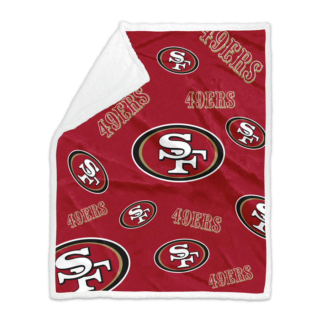 NFL San Francisco 49ers Logo Brands 50x60 Sherpa