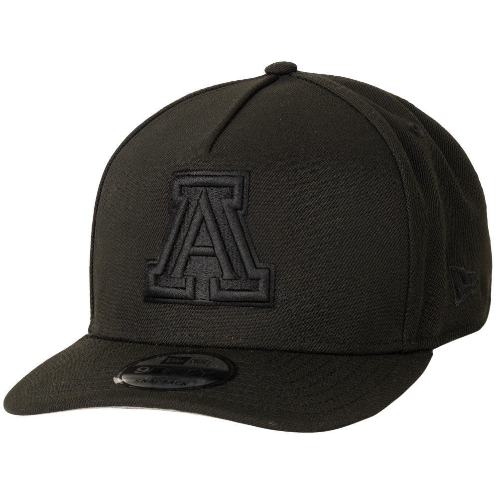 NCAA Arizona Wildcats Black On Black Primary Logo A-Frame 9FIFTY Snapback Hat