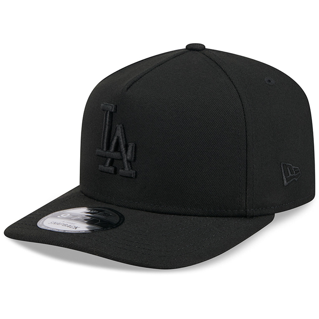 MLB Los Angeles Dodgers New Era Black On Black 9FIFTY A-Frame Hat