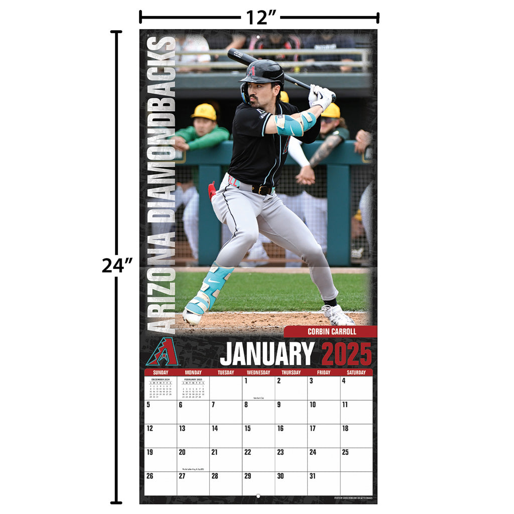 MLB Arizona Diamondbacks 2024-2025 12&quot; x 12&quot; Team Wall Calendar