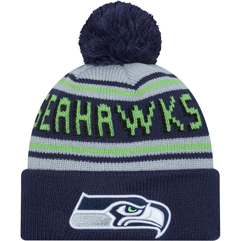 NFL Seattle Seahawks New Era Pom Wordmark Knit Hat