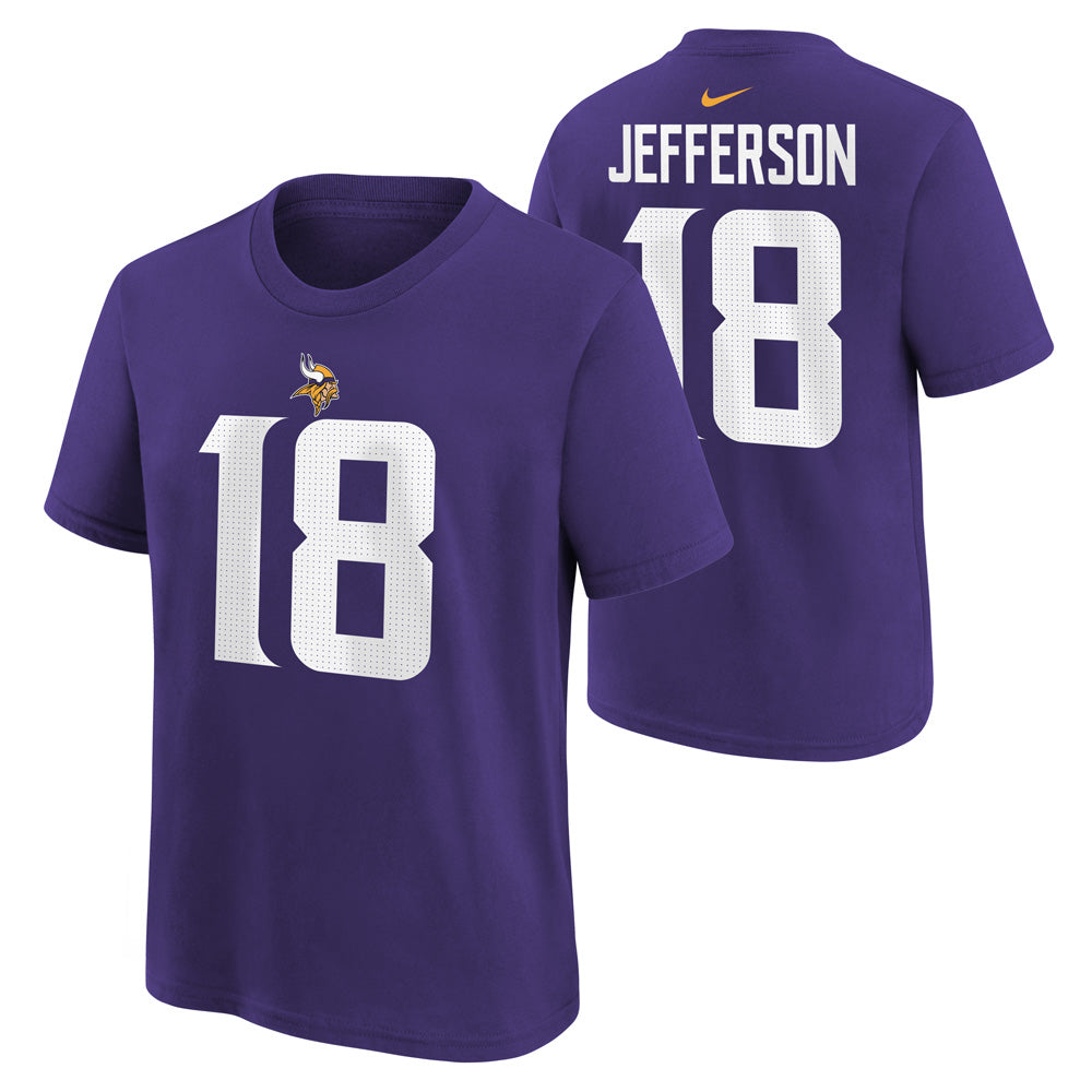 NFL Minnesota Vikings Justin Jefferson Youth Nike Name &amp; Number Tee